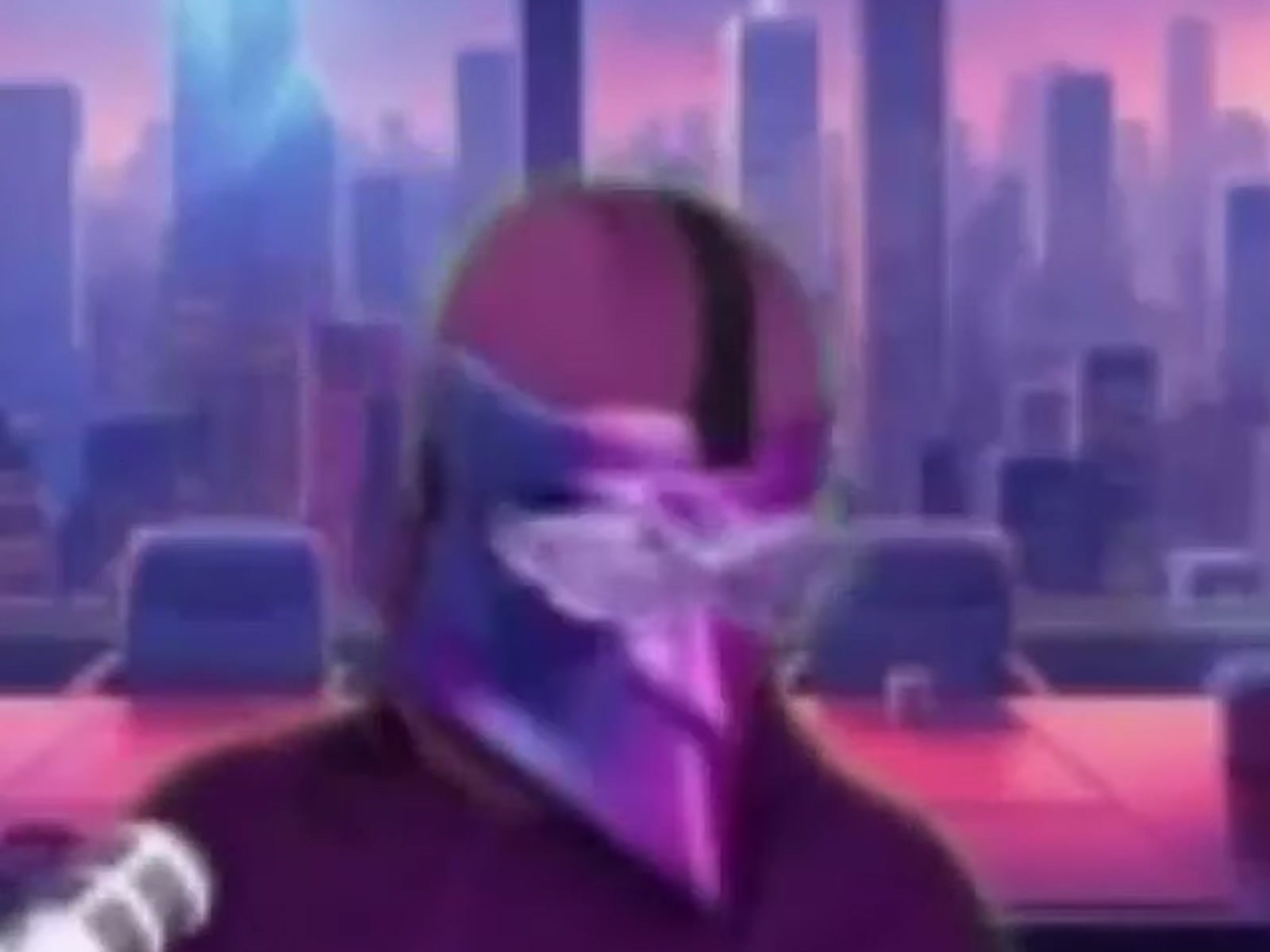 One of the PoliePals, masked, a frame from their own film